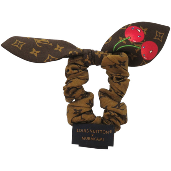 Like new Louis Vuitton Takashi Murakami Monogram Cherry Scrunchie M96069 Silk... - Picture 2 of 4